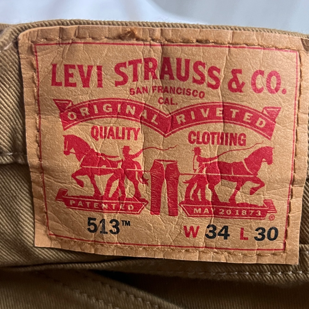Levi's 513 Men's Tan Straight Jeans - Picture 2 of 2